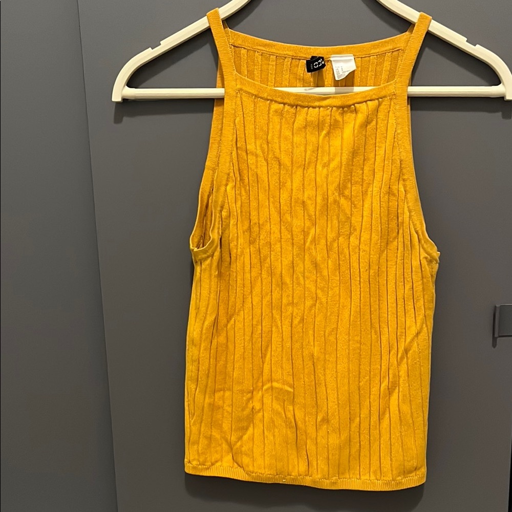 Golden Yellow Ribbed Tank Top - Picture 1 of 2